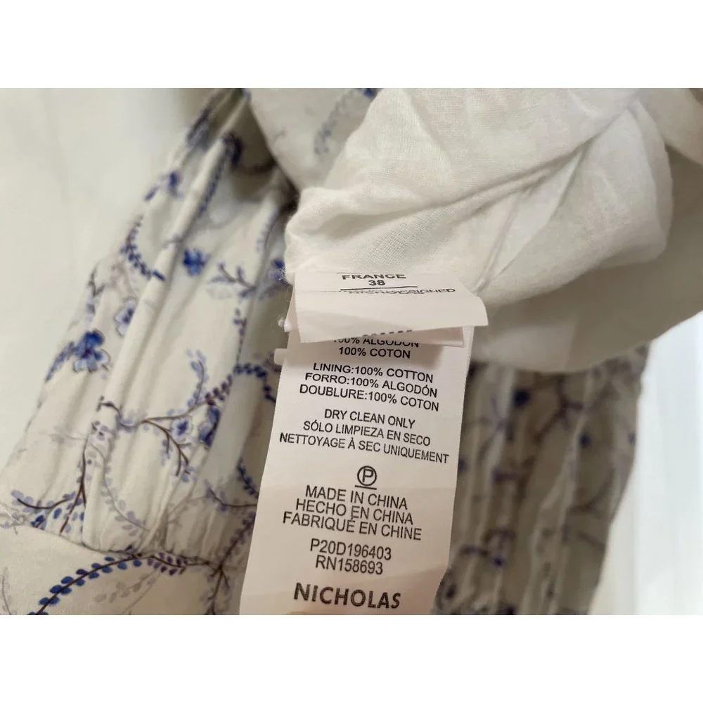 Nicholas Celie Maxi Dress 6 Floral Print V-Neck Purple/White - Picture 13 of 16